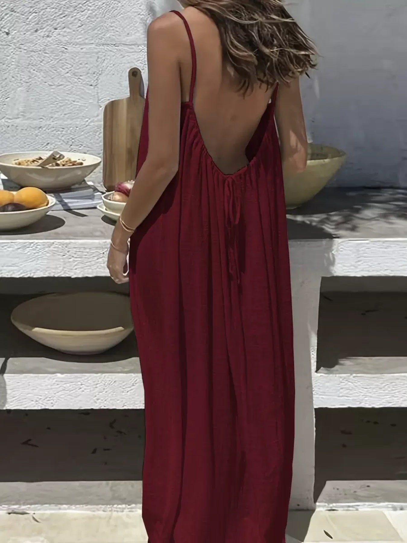 Full Size Backless Scoop Neck Maxi Dress Plus Size Shopimist