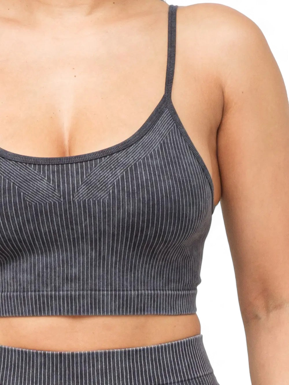 Washed Seamless Basic Tank Top and Shorts Set The House of Stylez