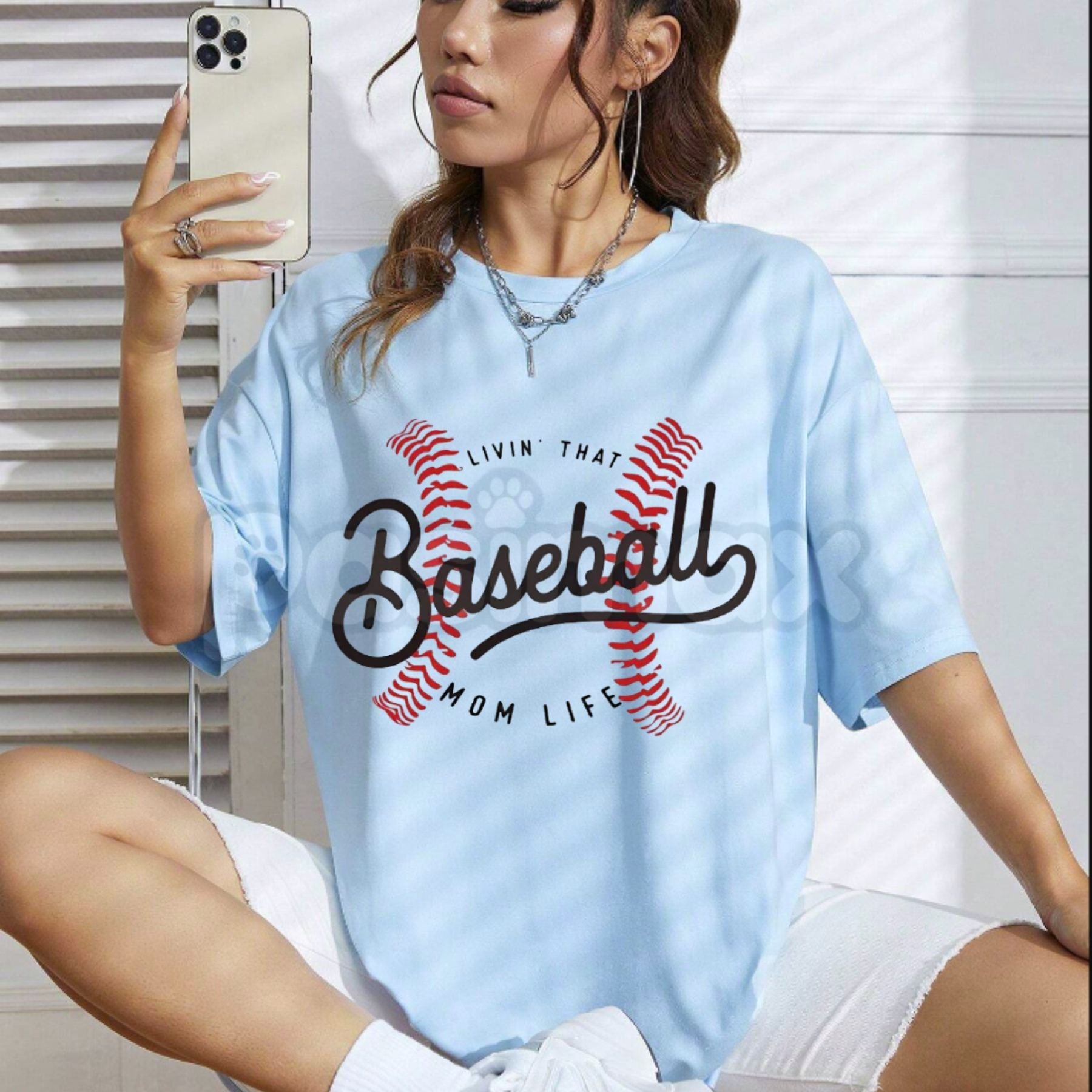 "Livin' That Baseball Mom Life" Short Sleeve Crew Neck - Premium 100% Cotton Baseball Mom Graphic Tee, Game Day Sports Mom Gift, Soft Lived-In Heavyweight Bleacher Life Shirt, Cactus & Clay Aesthetic Baseball Top, Made in USA Team Mom Apparel Pasimax