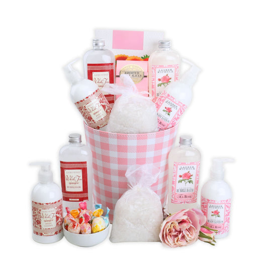 Rose Spa Self Care Gift Basket Alder Creek Gift Baskets
