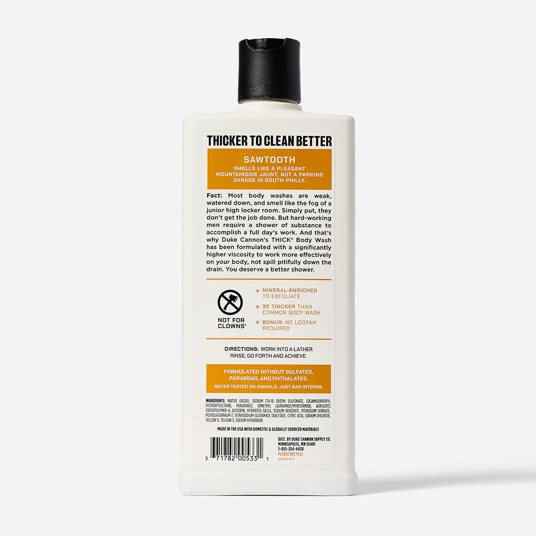 Sawtooth Thick Body Wash | Duke Cannon Rust & Cinder