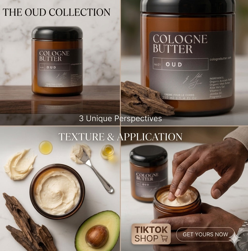 OUD - Luxury Fragrance Body Butter – Oud, Rose & Warm Spice Scent Moisturizing Skin Butter | Cologne Butter