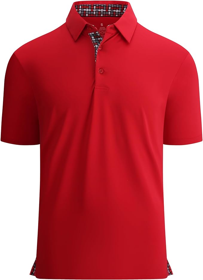 Alex Vando Mens Golf Shirt Moisture Wicking Quick-Dry Solid Short Sleeve Polo Shirts for Men IronWave Fitness