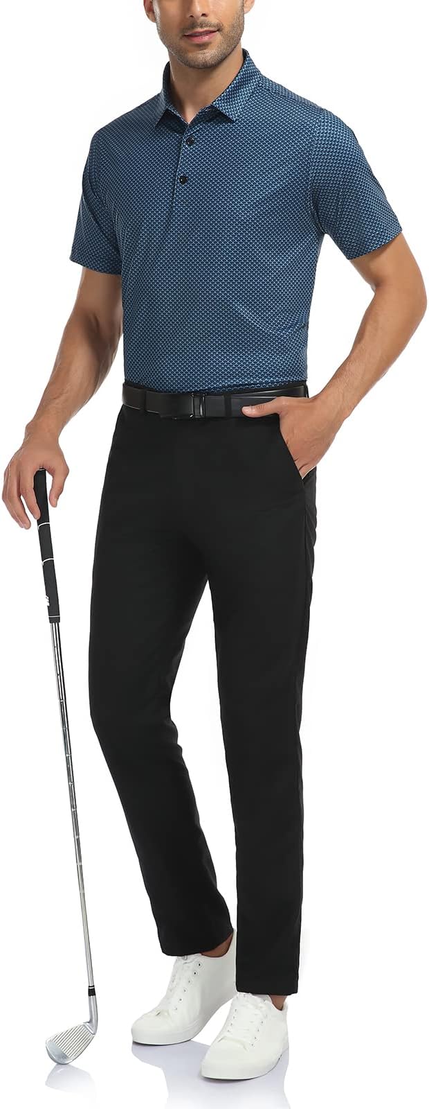 DEOLAX Mens Polo Shirts Fashion Print Mens Golf Shirt Dry Fit Mens Golf Polo Short Sleeve Quick Dry Funny Golf Shirt for Men IronWave Fitness