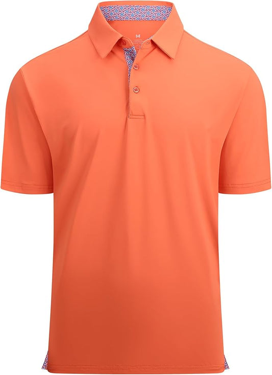 Alex Vando Mens Golf Shirt Moisture Wicking Quick-Dry Solid Short Sleeve Polo Shirts for Men IronWave Fitness