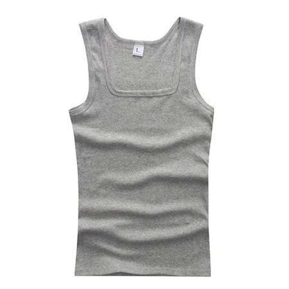 Summer Plus Size Men Clothing Tank Tops Black White Gray Singlets Sleeveless Fitness Men Vest Casual Bodybuilding Vest New FashionMojos.com