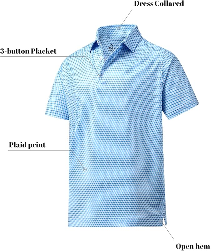 DEOLAX Mens Polo Shirts Fashion Print Mens Golf Shirt Dry Fit Mens Golf Polo Short Sleeve Quick Dry Funny Golf Shirt for Men IronWave Fitness