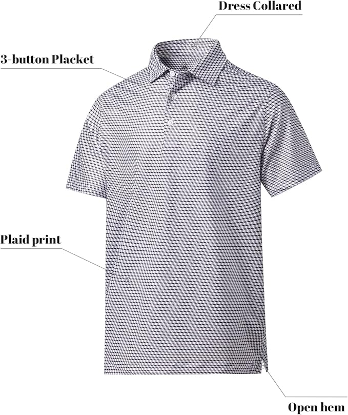 DEOLAX Mens Polo Shirts Fashion Print Mens Golf Shirt Dry Fit Mens Golf Polo Short Sleeve Quick Dry Funny Golf Shirt for Men IronWave Fitness