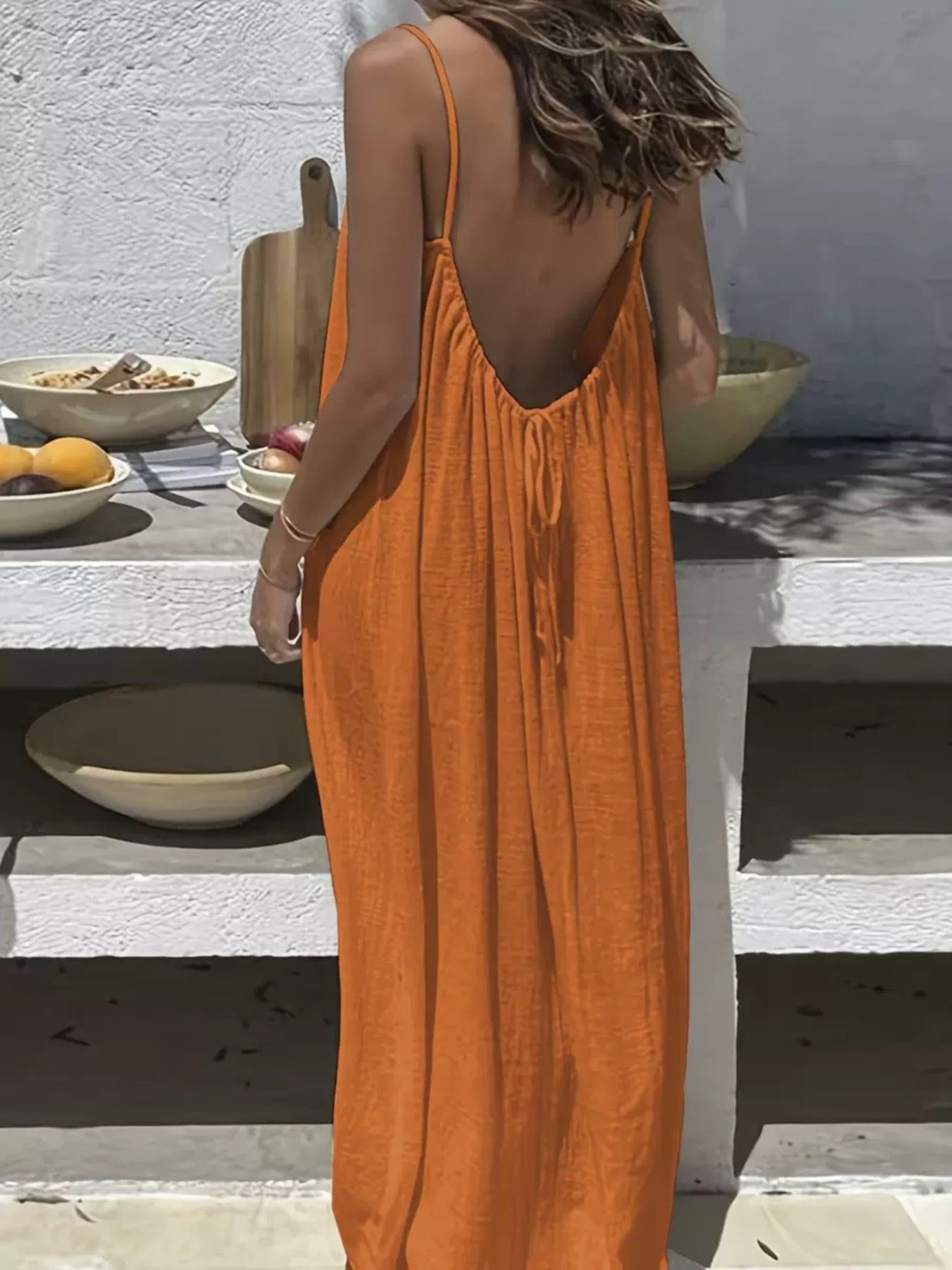 Full Size Backless Scoop Neck Maxi Dress Plus Size Shopimist