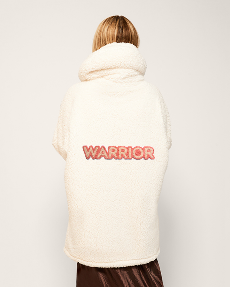 The Warrior Effect™ by Jill Martin Chenille Logo Sherpa Lounger Jacket Jill Martin