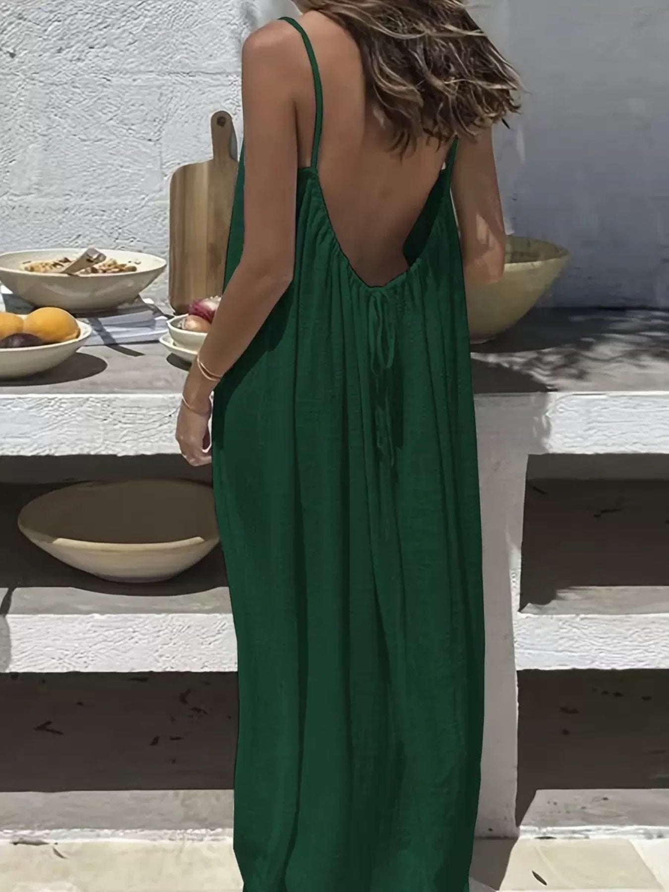 Full Size Backless Scoop Neck Maxi Dress Plus Size Shopimist