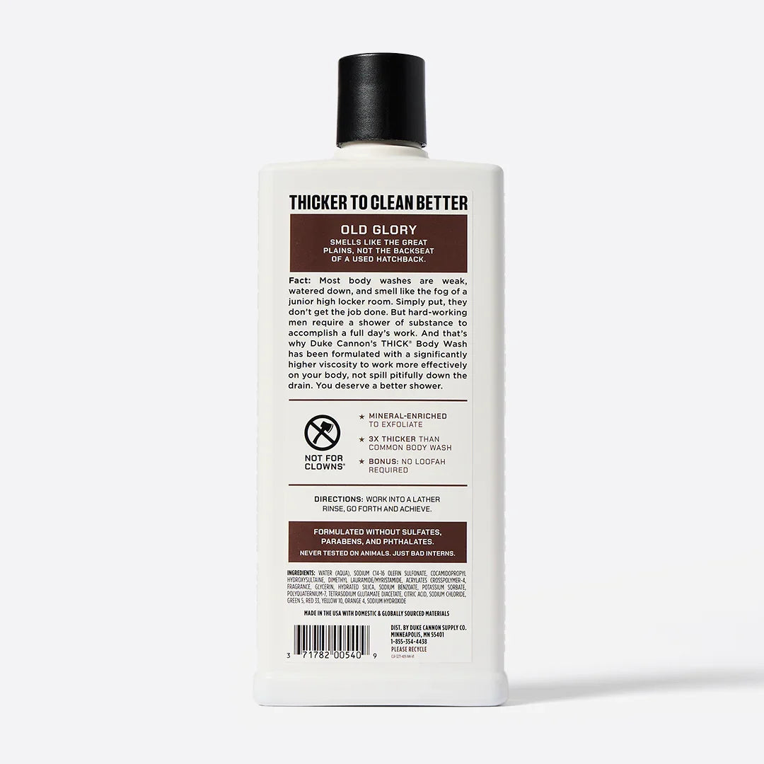 Old Glory Thick Body Wash | Duke Cannon Rust & Cinder