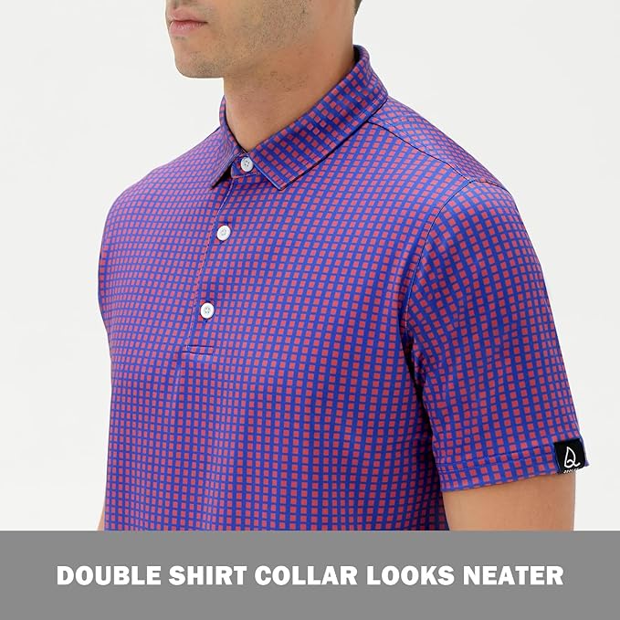 DEOLAX Mens Polo Shirts Fashion Print Mens Golf Shirt Dry Fit Mens Golf Polo Short Sleeve Quick Dry Funny Golf Shirt for Men IronWave Fitness