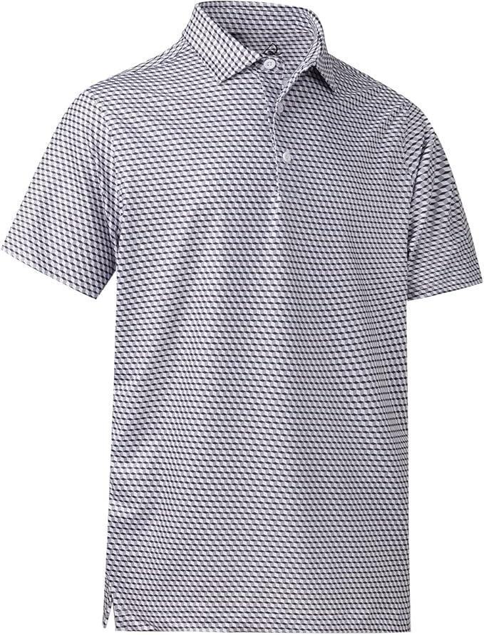 DEOLAX Mens Polo Shirts Fashion Print Mens Golf Shirt Dry Fit Mens Golf Polo Short Sleeve Quick Dry Funny Golf Shirt for Men IronWave Fitness