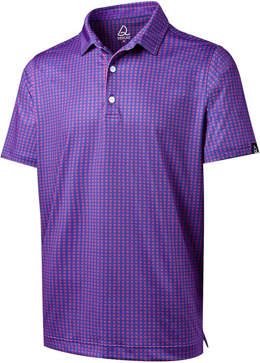 DEOLAX Mens Polo Shirts Fashion Print Mens Golf Shirt Dry Fit Mens Golf Polo Short Sleeve Quick Dry Funny Golf Shirt for Men IronWave Fitness