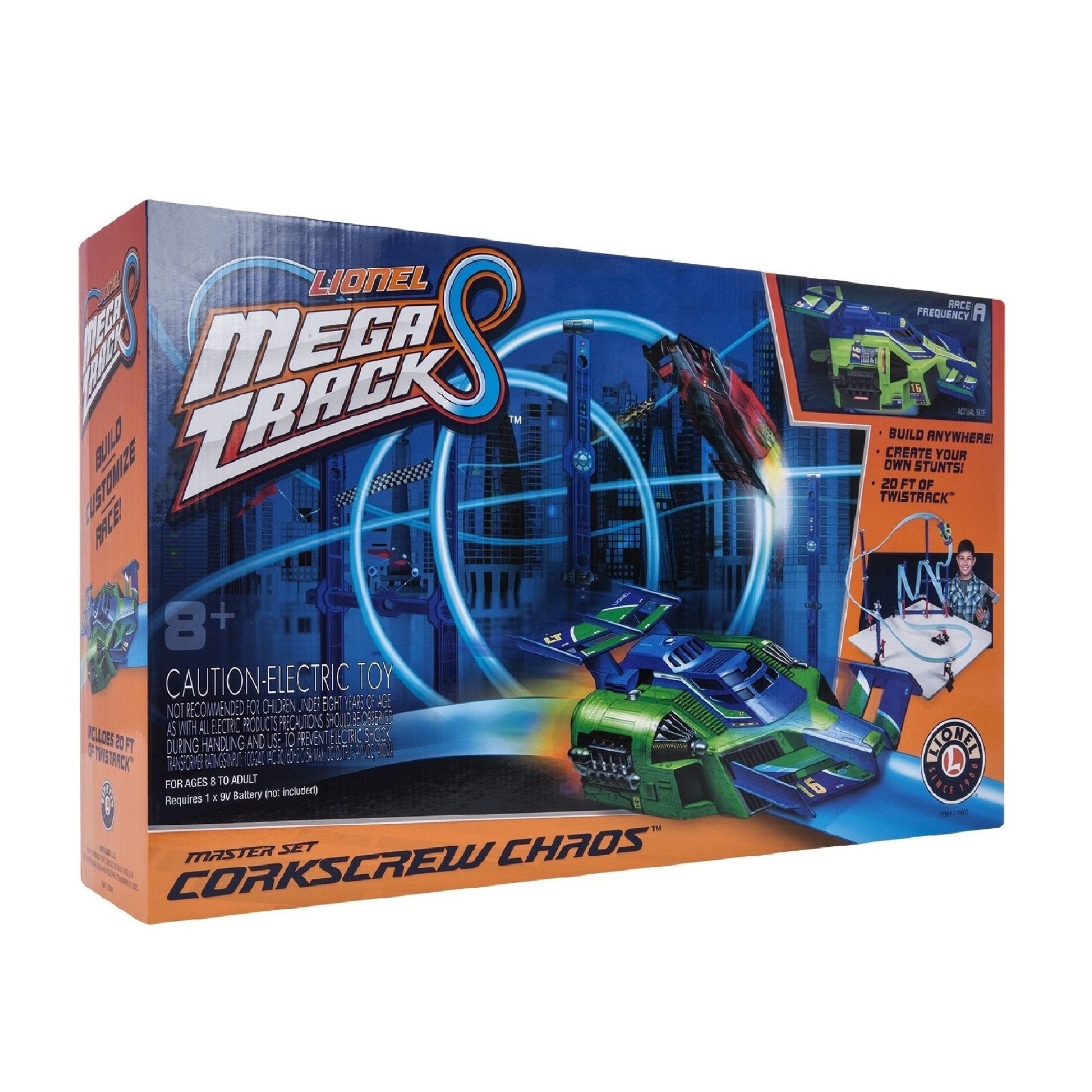 Lionel Trains | Mega Tracks - Corkscrew Chaos | Green Engine train set Echo Six Hobbies