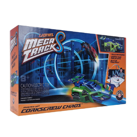 Lionel Trains | Mega Tracks - Corkscrew Chaos | Green Engine train set Echo Six Hobbies