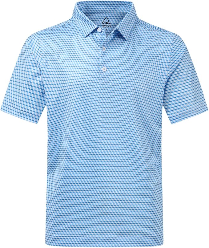 DEOLAX Mens Polo Shirts Fashion Print Mens Golf Shirt Dry Fit Mens Golf Polo Short Sleeve Quick Dry Funny Golf Shirt for Men IronWave Fitness