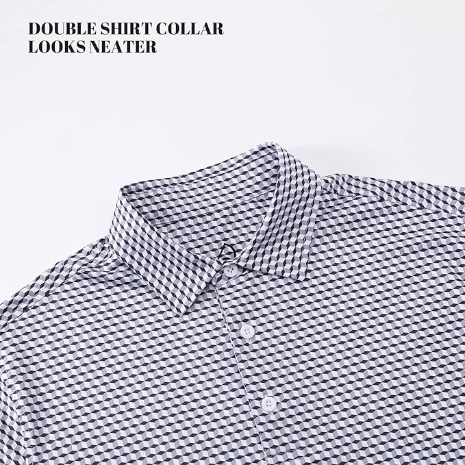 DEOLAX Mens Polo Shirts Fashion Print Mens Golf Shirt Dry Fit Mens Golf Polo Short Sleeve Quick Dry Funny Golf Shirt for Men IronWave Fitness