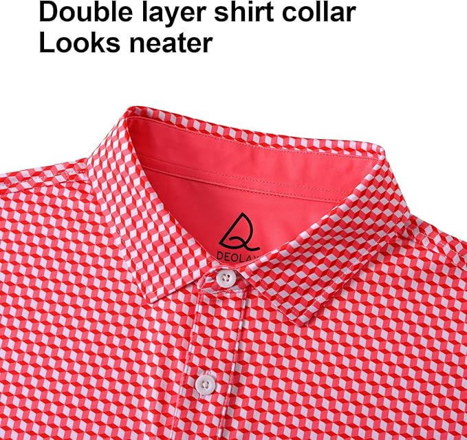 DEOLAX Mens Polo Shirts Fashion Print Mens Golf Shirt Dry Fit Mens Golf Polo Short Sleeve Quick Dry Funny Golf Shirt for Men IronWave Fitness