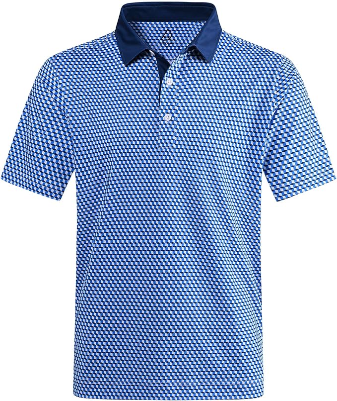 DEOLAX Mens Polo Shirts Fashion Print Mens Golf Shirt Dry Fit Mens Golf Polo Short Sleeve Quick Dry Funny Golf Shirt for Men IronWave Fitness