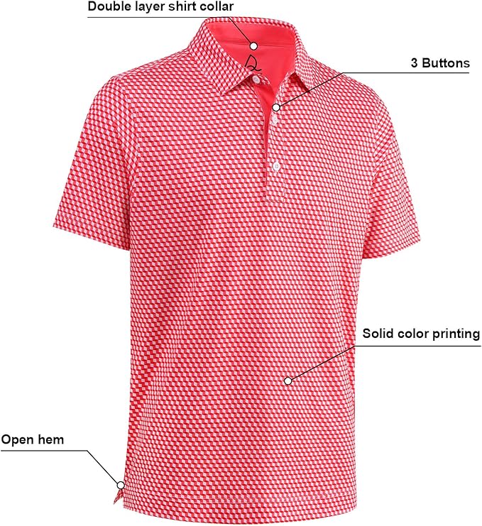 DEOLAX Mens Polo Shirts Fashion Print Mens Golf Shirt Dry Fit Mens Golf Polo Short Sleeve Quick Dry Funny Golf Shirt for Men IronWave Fitness