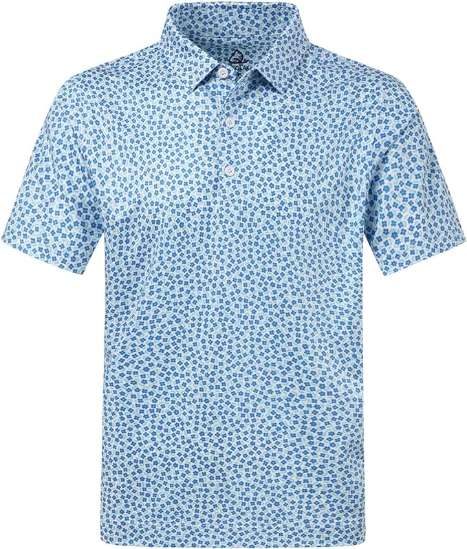 DEOLAX Mens Polo Shirts Fashion Print Mens Golf Shirt Dry Fit Mens Golf Polo Short Sleeve Quick Dry Funny Golf Shirt for Men IronWave Fitness