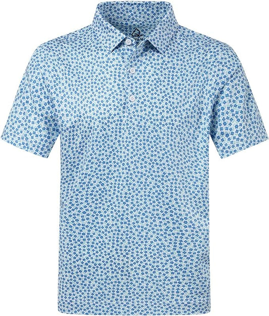 DEOLAX Mens Polo Shirts Fashion Print Mens Golf Shirt Dry Fit Mens Golf Polo Short Sleeve Quick Dry Funny Golf Shirt for Men IronWave Fitness