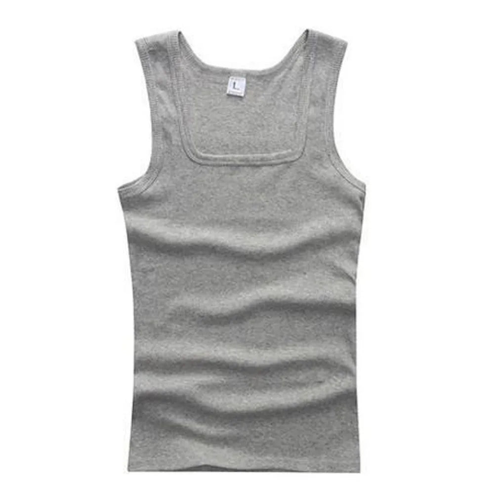 Summer Plus Size Men Clothing Tank Tops Black White Gray Singlets Sleeveless Fitness Men Vest Casual Bodybuilding Vest New FashionMojos.com