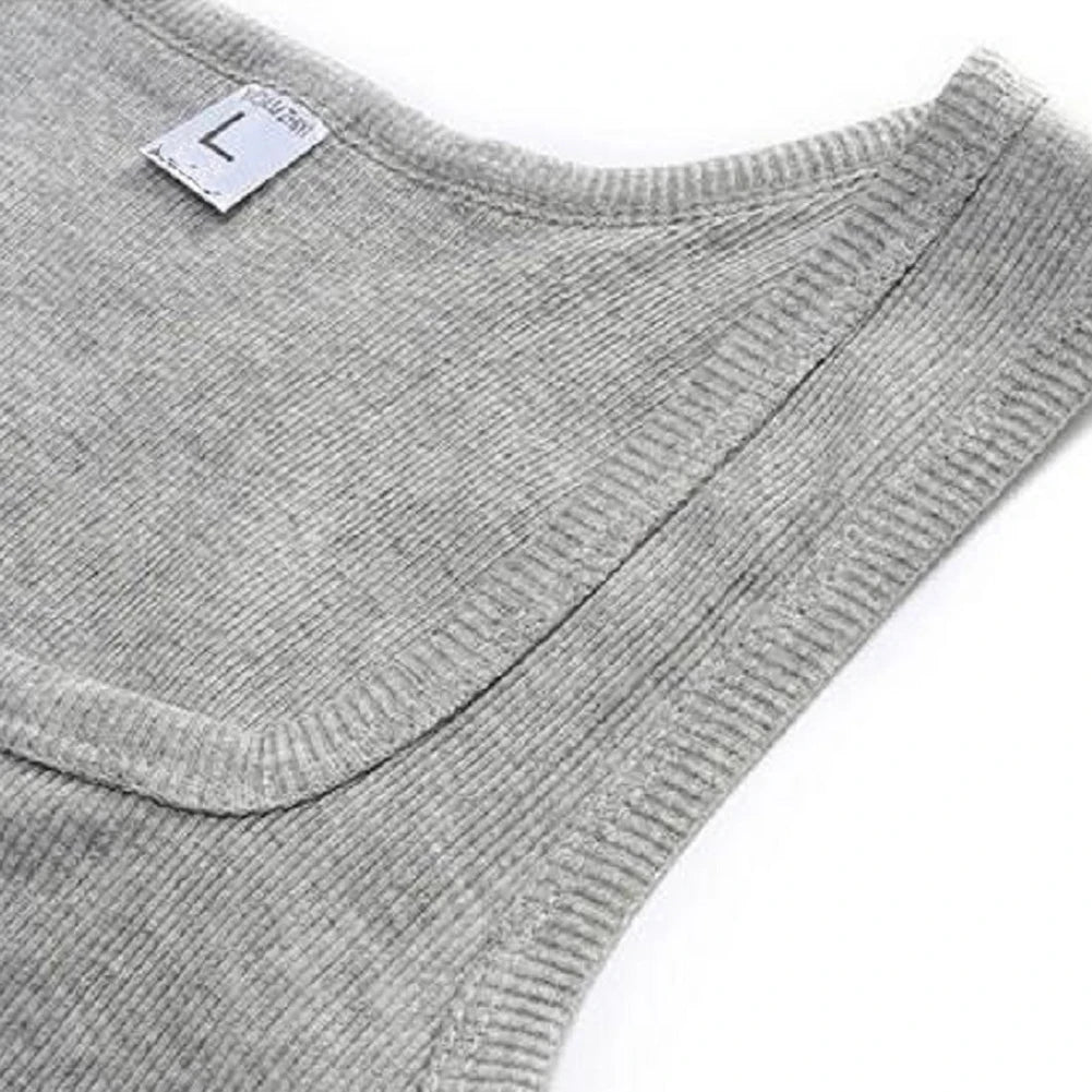 Summer Plus Size Men Clothing Tank Tops Black White Gray Singlets Sleeveless Fitness Men Vest Casual Bodybuilding Vest New FashionMojos.com