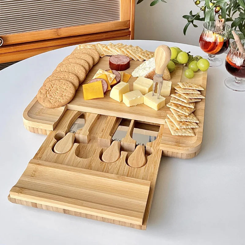 Cheese Plate Suit Snack Plate Platter Bread Board Fruit Dessert Tray Western Food Outdoor Portable Cheese Plate