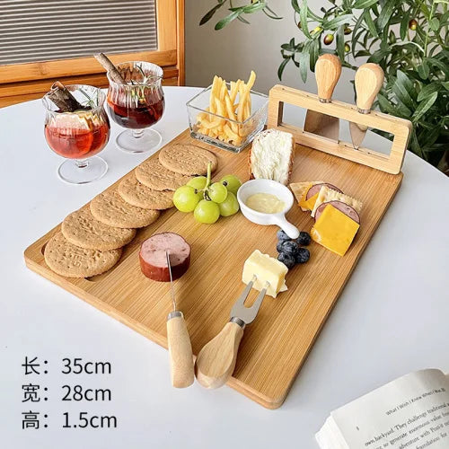 Cheese Plate Suit Snack Plate Platter Bread Board Fruit Dessert Tray Western Food Outdoor Portable Cheese Plate