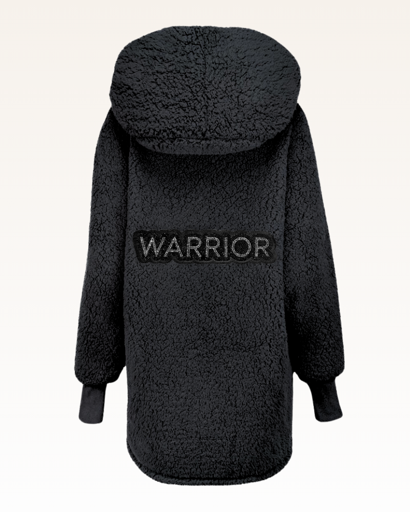 The Warrior Effect™ by Jill Martin Bedazzled Logo Sherpa Lounger Jacket Jill Martin