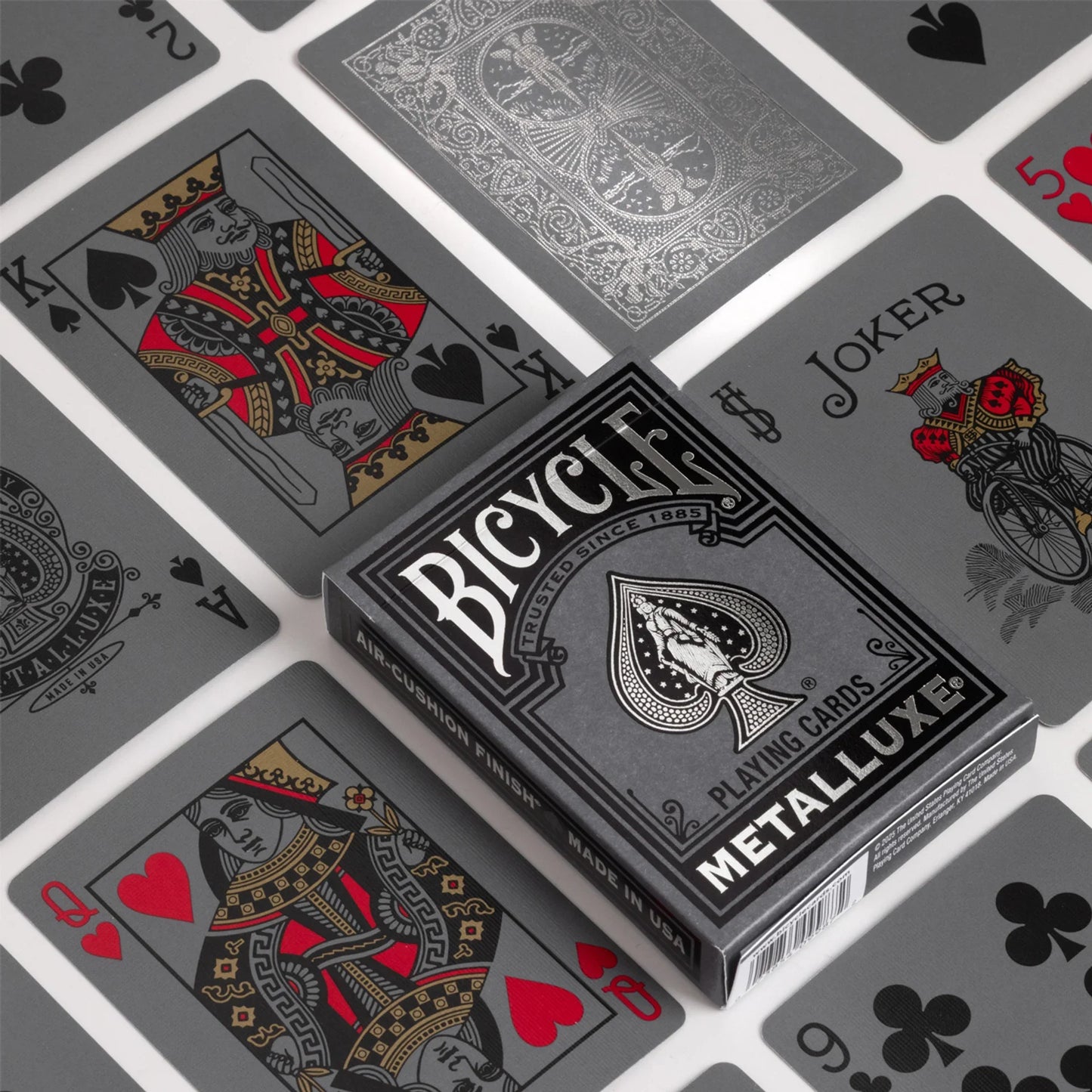Bicycle Black and Silver Metalluxe Playing Cards – Premium Foil Edition ClassicDecks