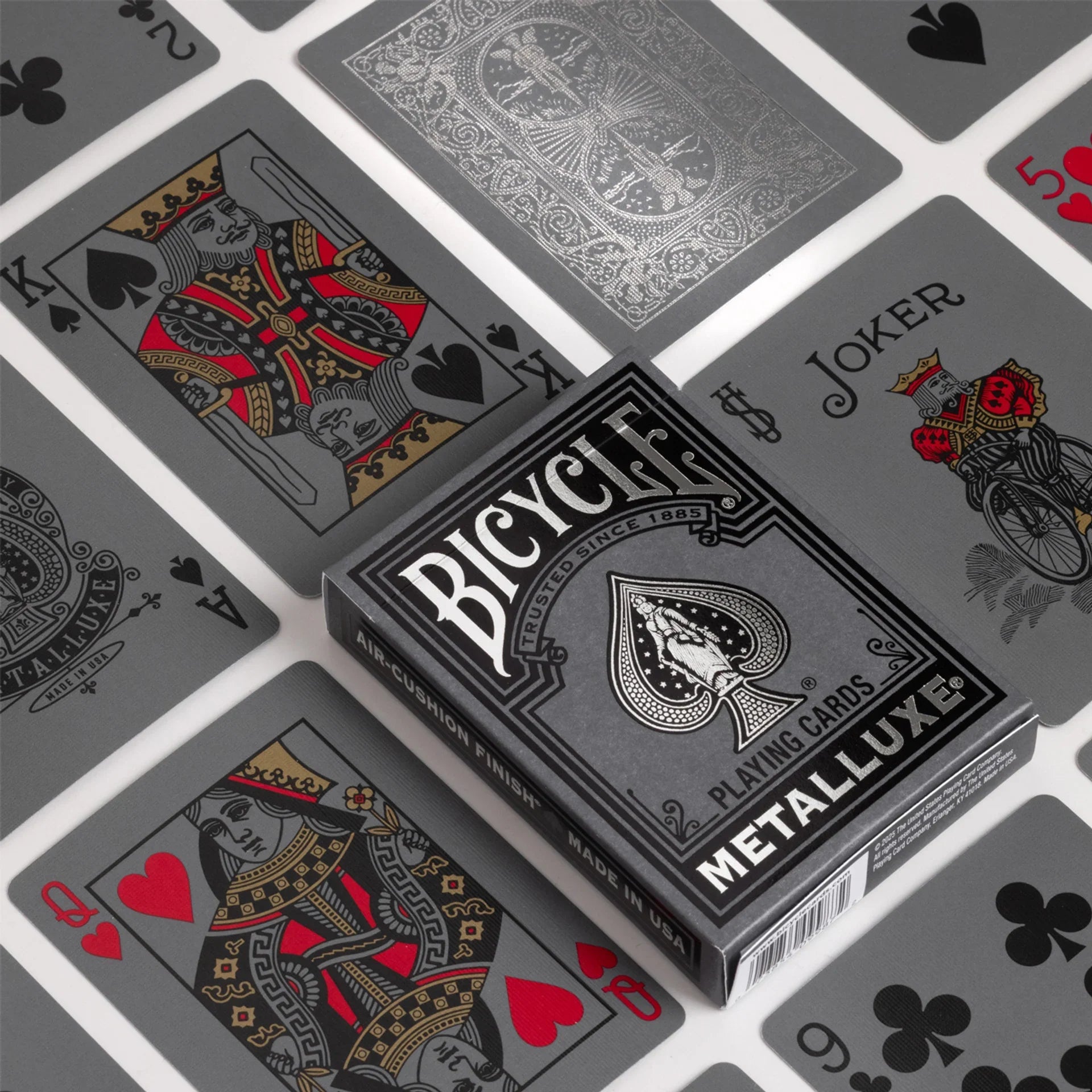 Bicycle Black and Silver Metalluxe Playing Cards – Premium Foil Edition ClassicDecks
