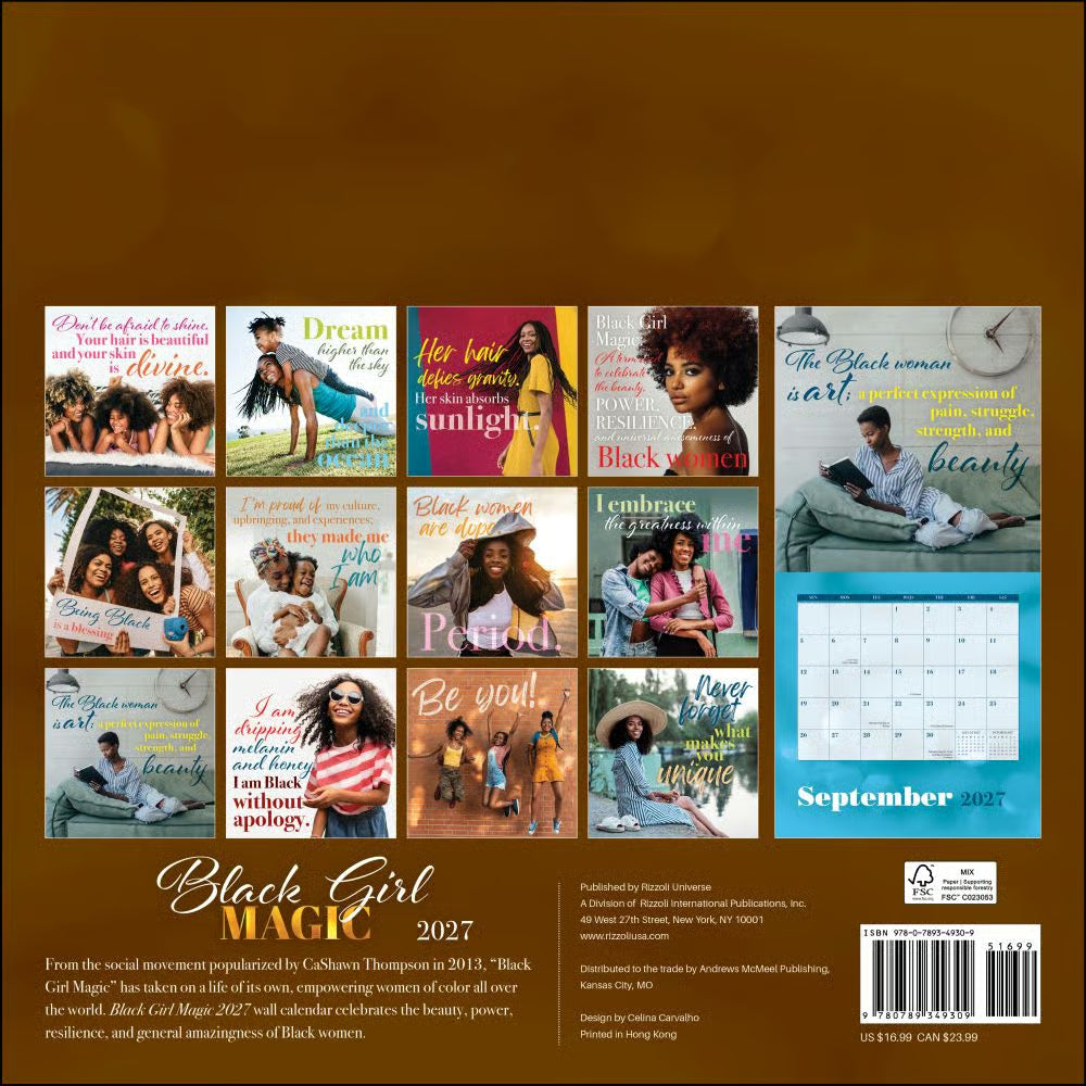 Black Girl Magic 2027 Wall Calendar FashionMojos.com
