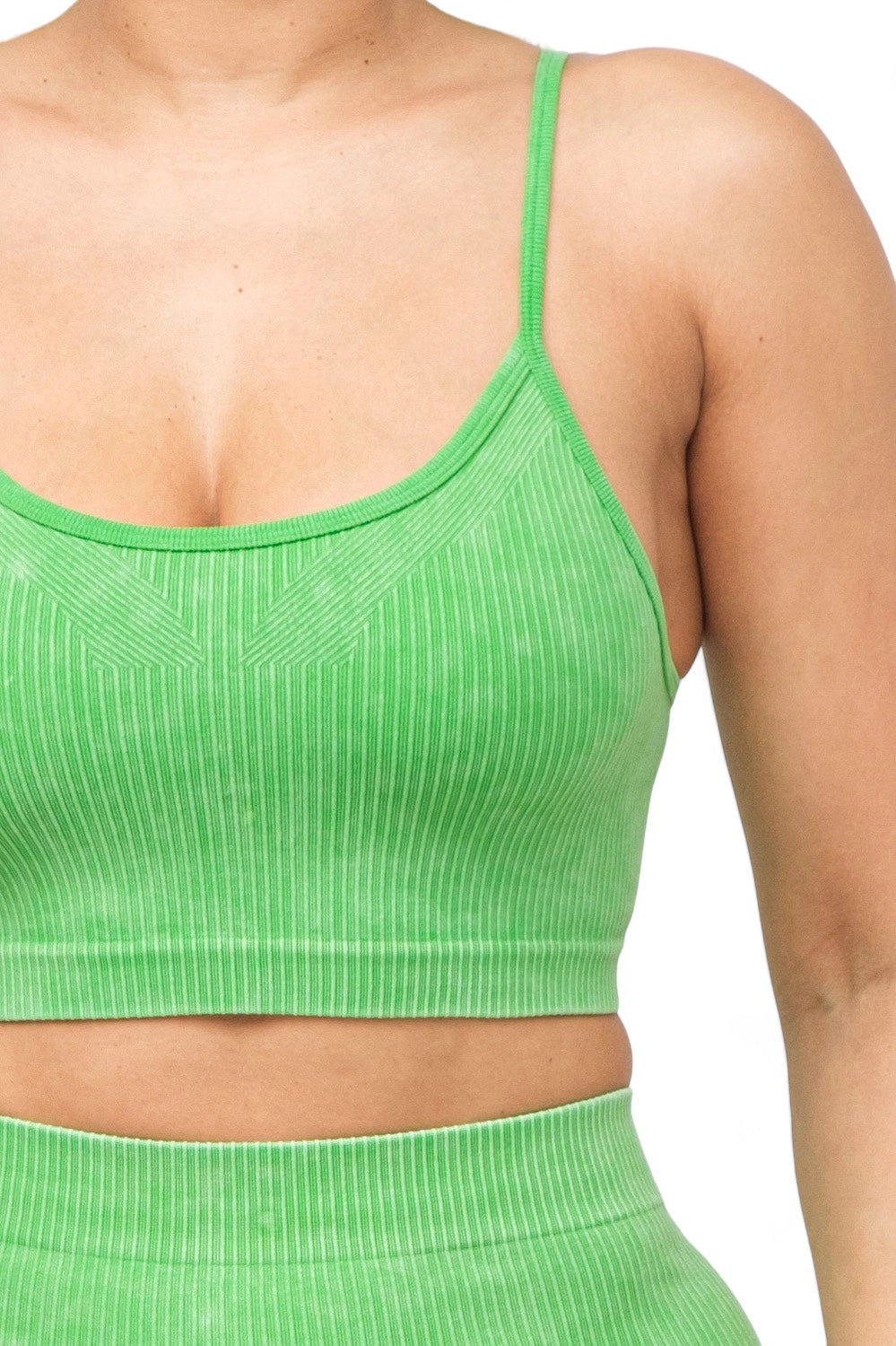 Washed Seamless Basic Tank Top and Shorts Set The House of Stylez