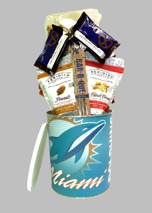 JGB Sports - Miami Dolphins Gift Tin Basket - Made In America