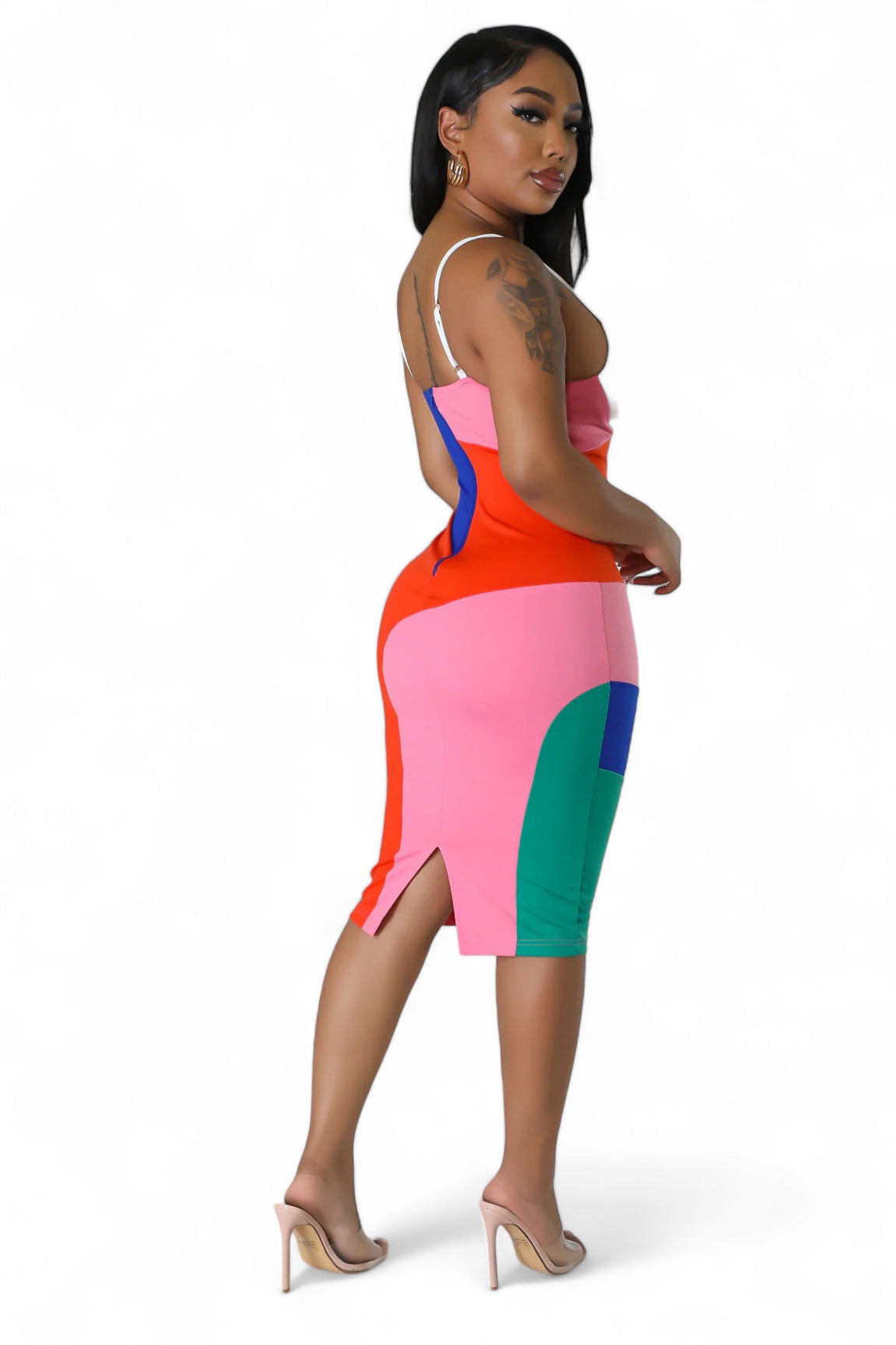 Multicolor Bra Cup Midi Dress The House of Stylez