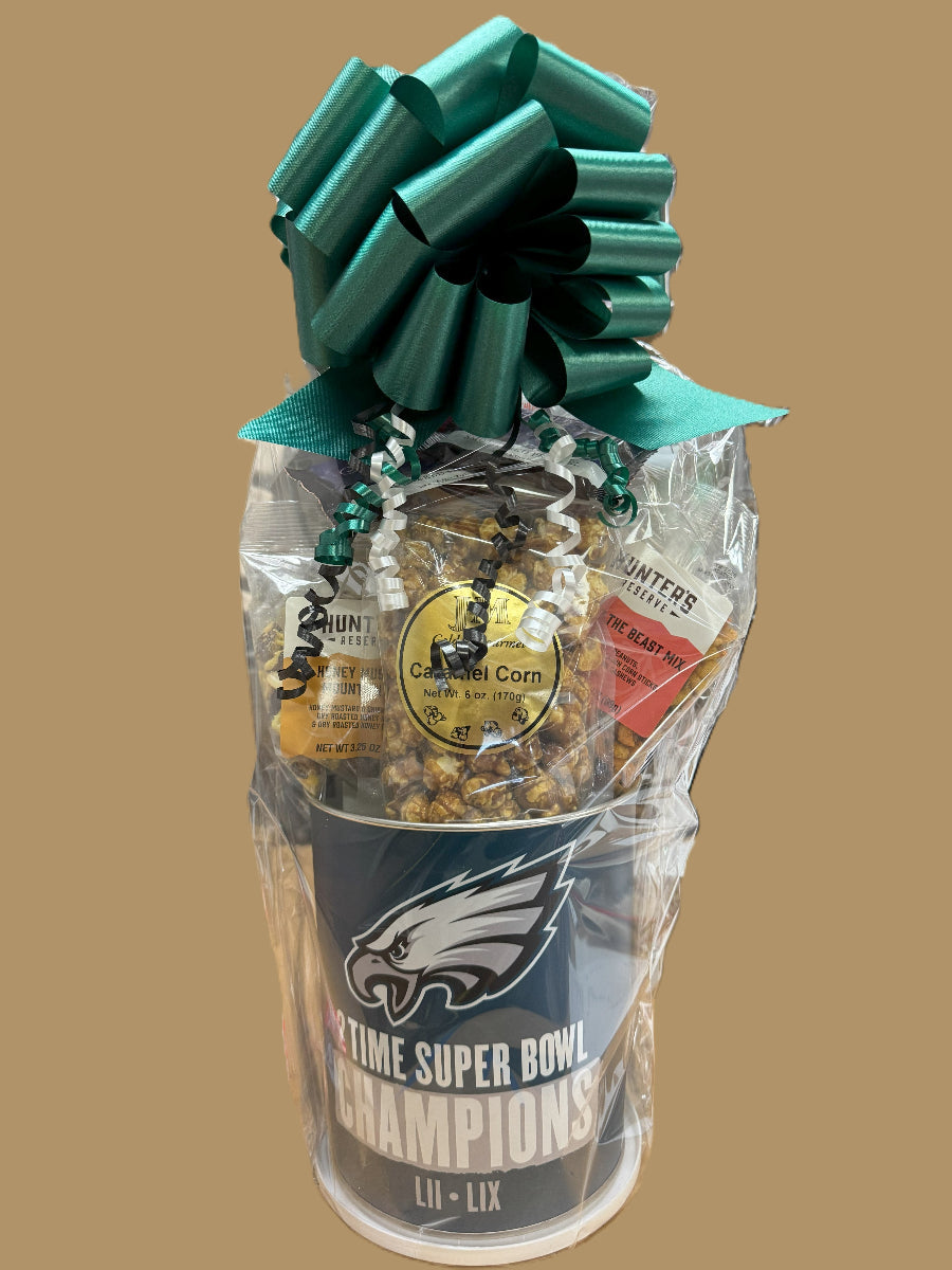 JGB Sports- Philadelphia Eagles 2 X Super Bowl Champions Gift Tin Basket - Made In America