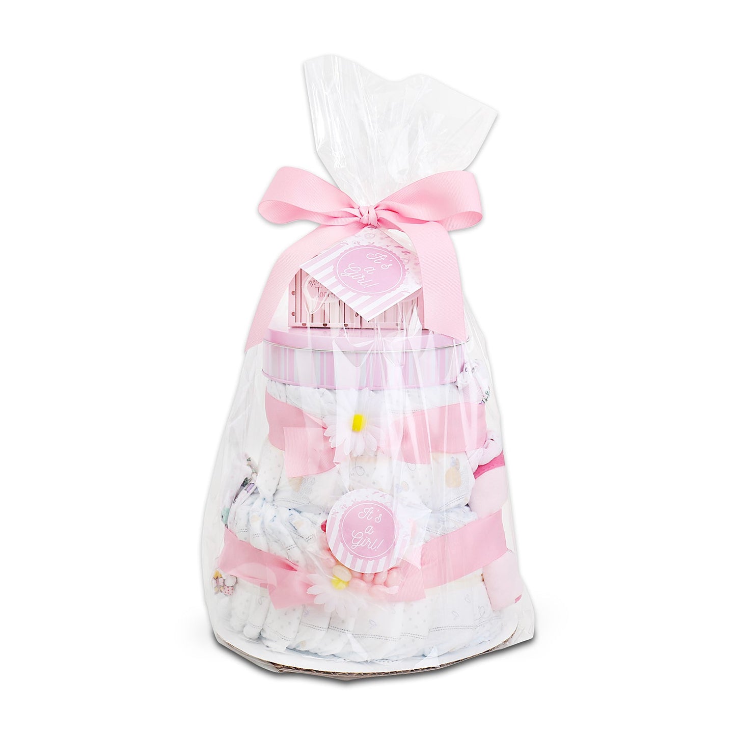 Sweet Baby Girl Diaper Cake Gift Baskeet Alder Creek Gift Baskets