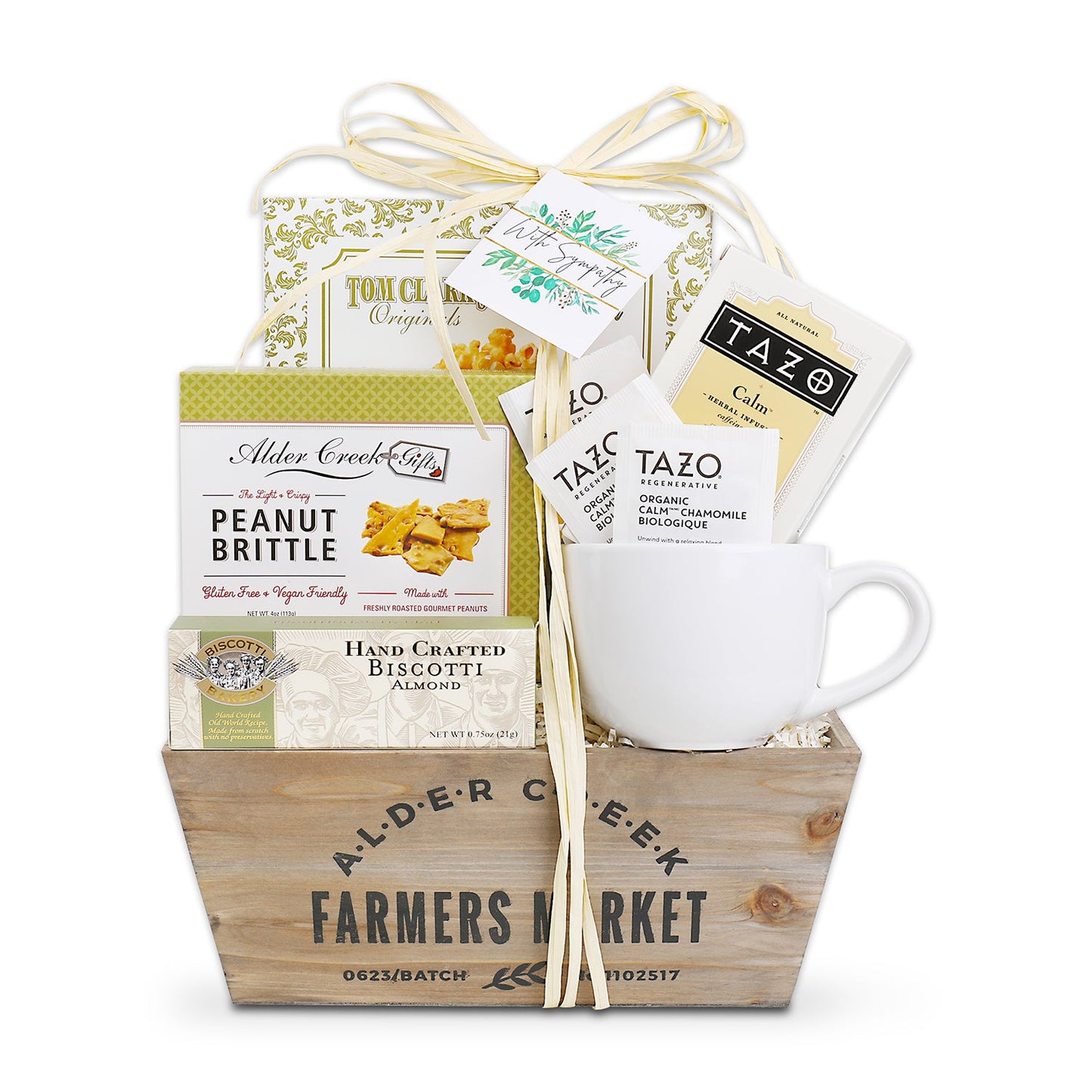 With Sympathy Tea Gift Basket Alder Creek Gift Baskets