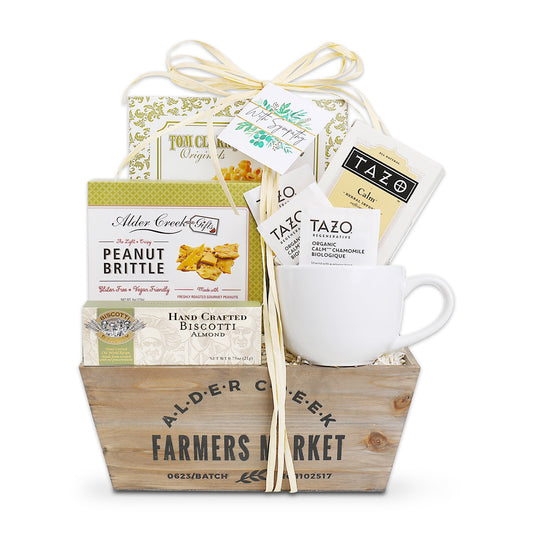 With Sympathy Tea Gift Basket Alder Creek Gift Baskets