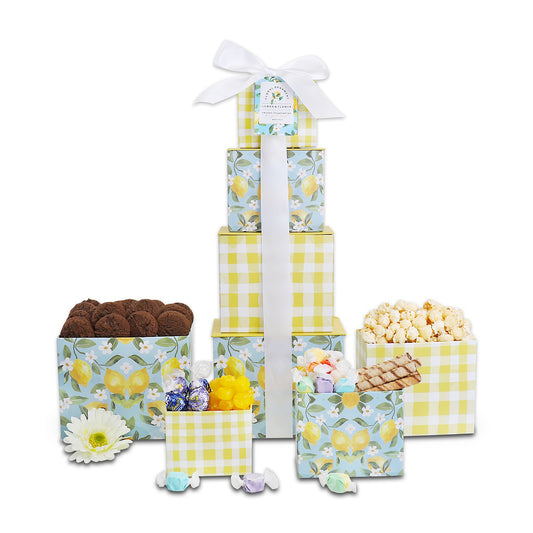 Sweet Sunshine Floral Summer Gift Tower Alder Creek Gift Baskets