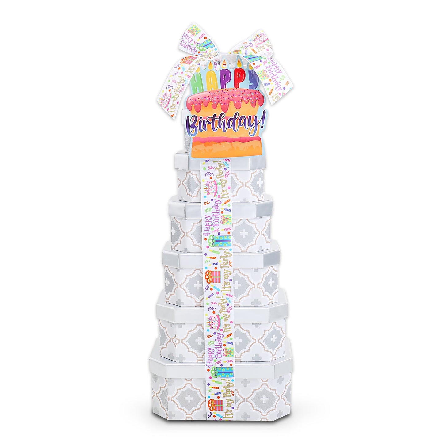 Happy Birthday Gift Tower of Treats Alder Creek Gift Baskets