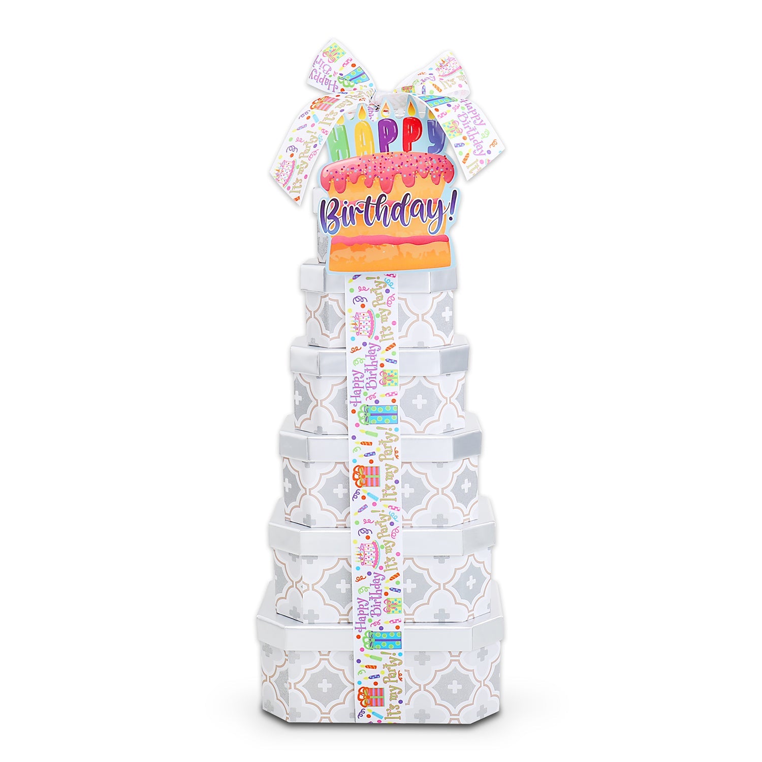 Happy Birthday Gift Tower of Treats Alder Creek Gift Baskets