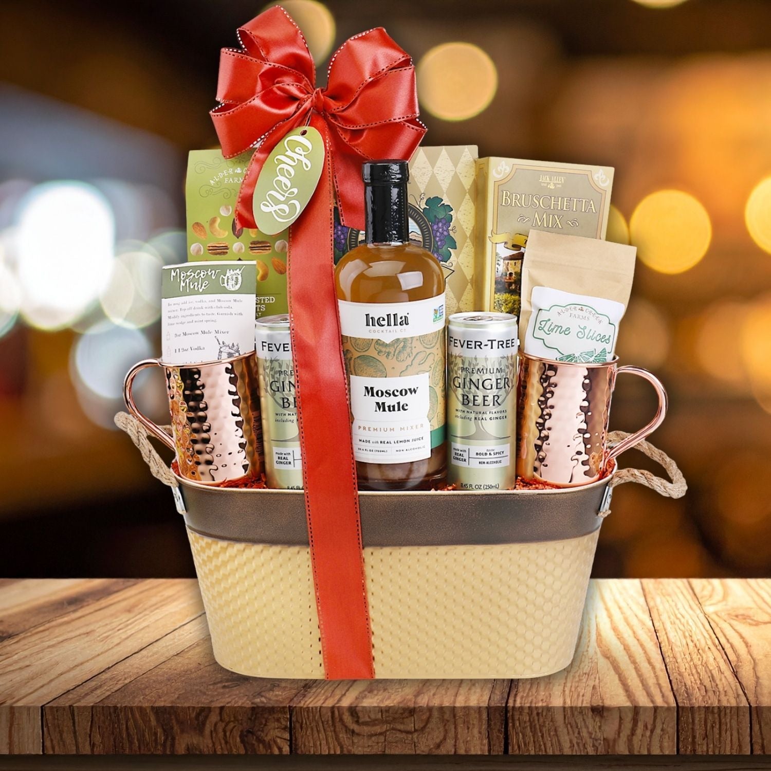 Moscow Mule Handcrafted Cocktail Gift Basket Alder Creek Gift Baskets