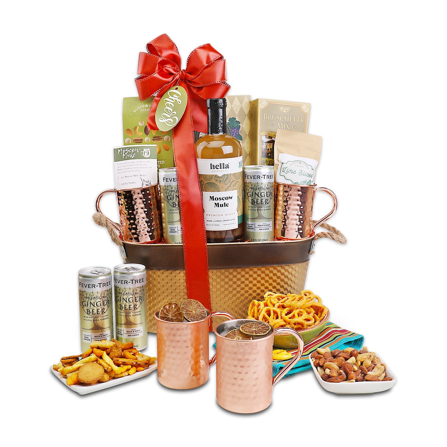 Moscow Mule Handcrafted Cocktail Gift Basket Alder Creek Gift Baskets