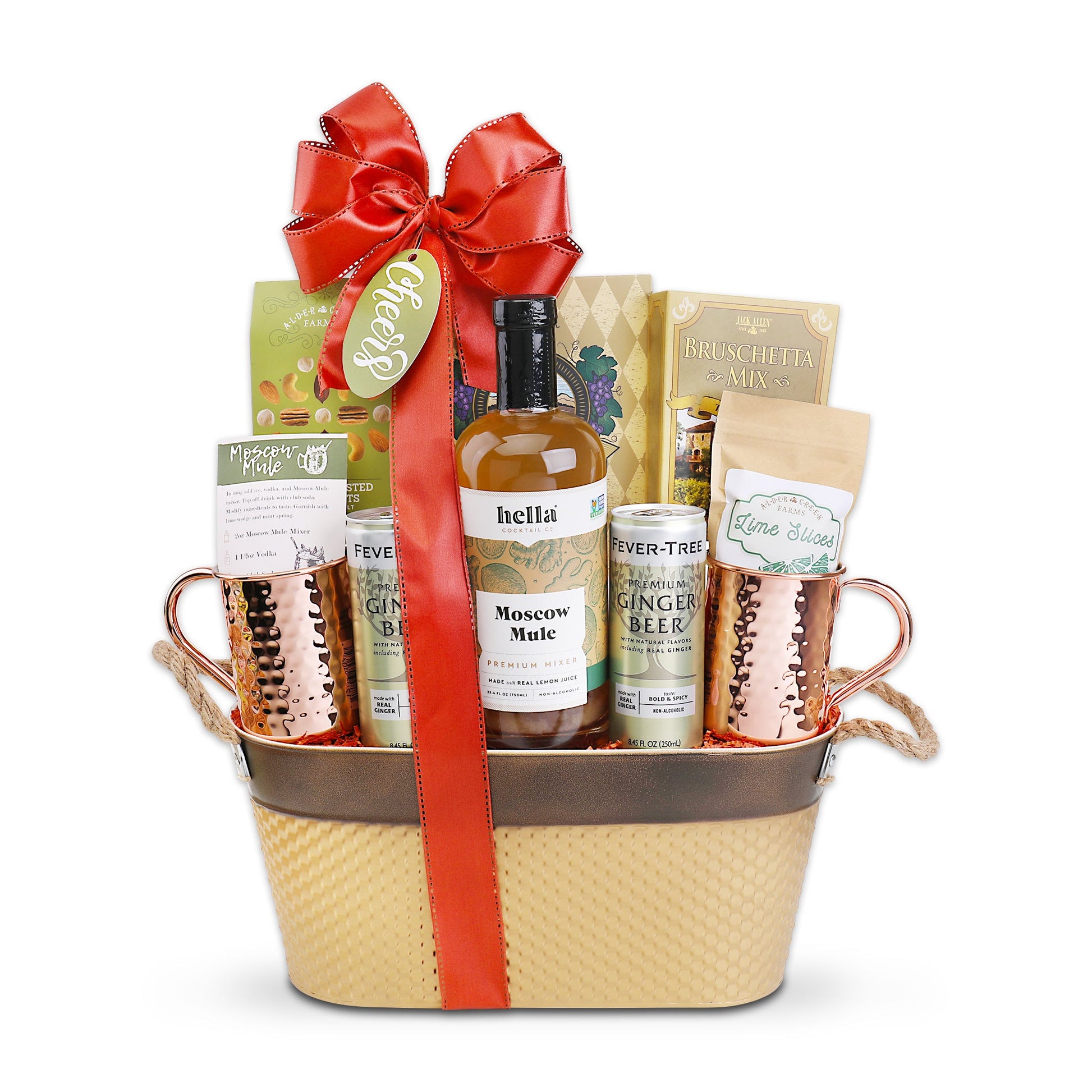 Moscow Mule Handcrafted Cocktail Gift Basket Alder Creek Gift Baskets