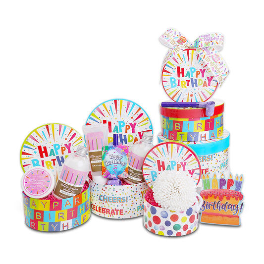 Happy Birthday Buttercream Spa Wishes Gift Tower Alder Creek Gift Baskets